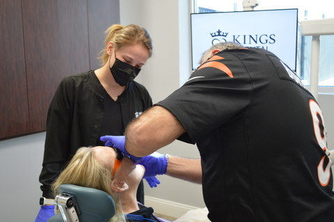 Person getting dental exam